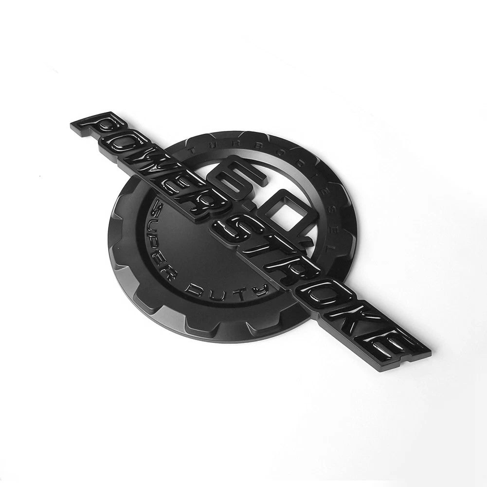 6.0L Powerstroke Emblem for POWER STROKE SUPER DUTY Badge Ford F250 (Black/Chrome/Red) 2-Pack