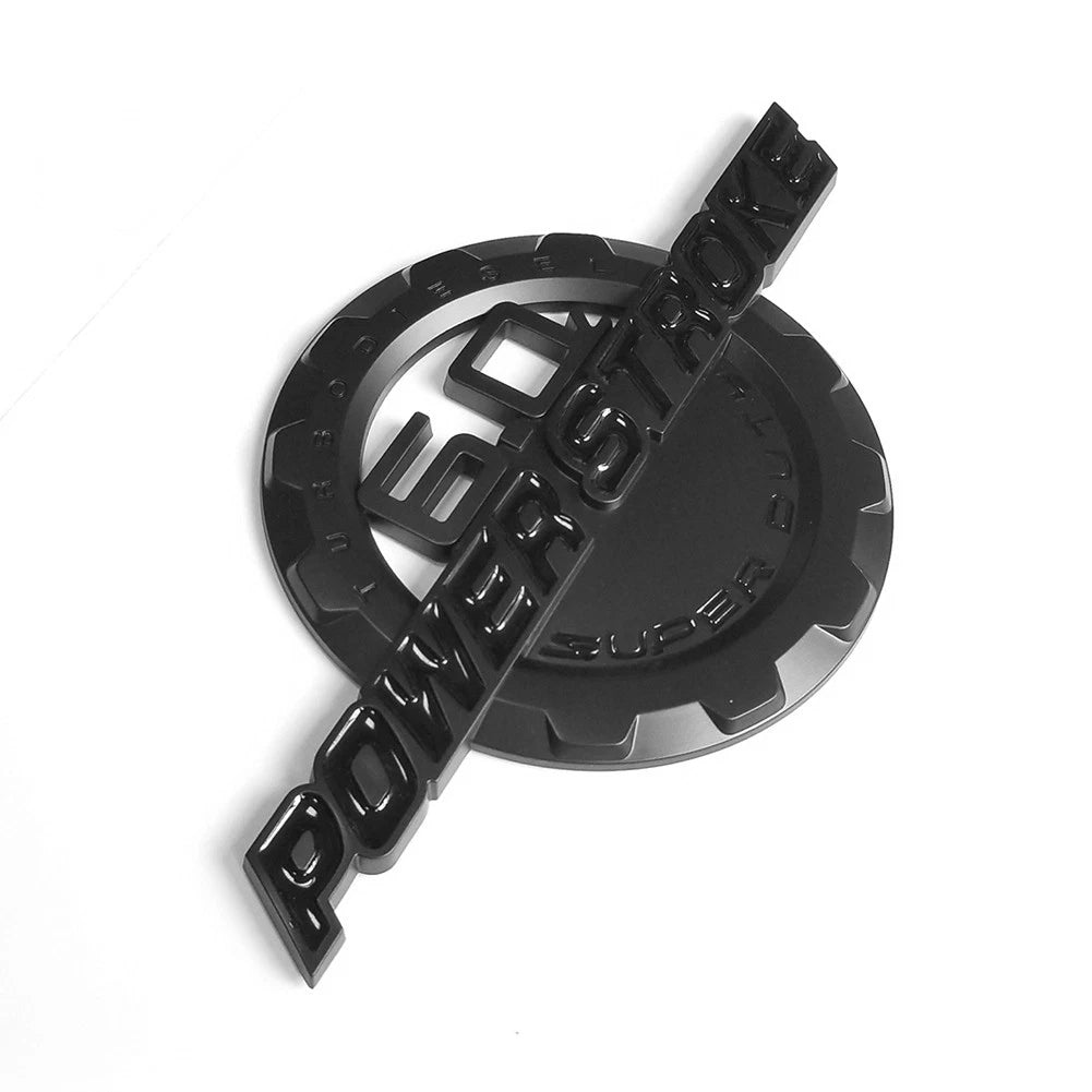 6.0L Powerstroke Emblem for POWER STROKE SUPER DUTY Badge Ford F250 (Black/Chrome/Red) 2-Pack