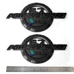 6.7L Powerstroke Turbo Diesel Emblem Badge for 2011-16 Ford Super Duty (Black/Red/Chrome) 2-Pack