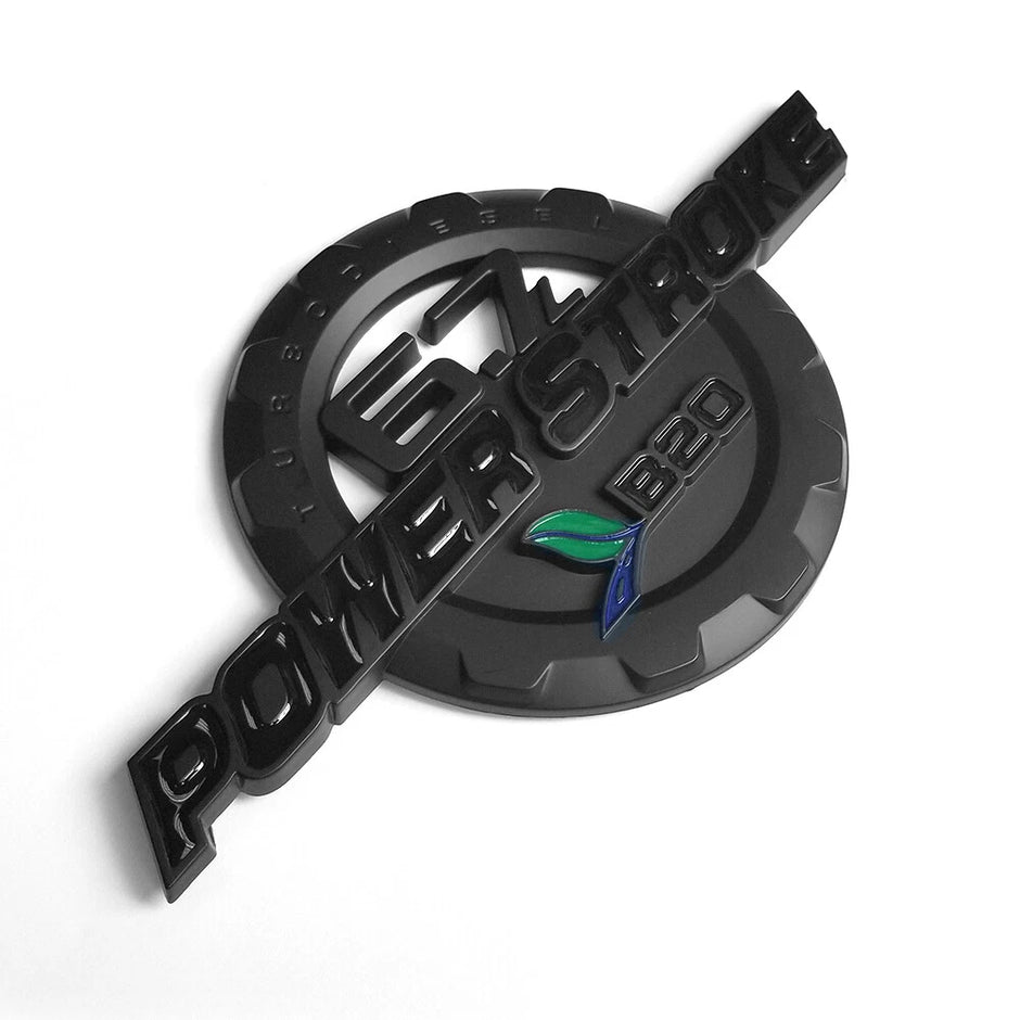 6.7L Powerstroke Turbo Diesel Emblem Badge for 2011-16 Ford Super Duty (Black/Red/Chrome) 2-Pack