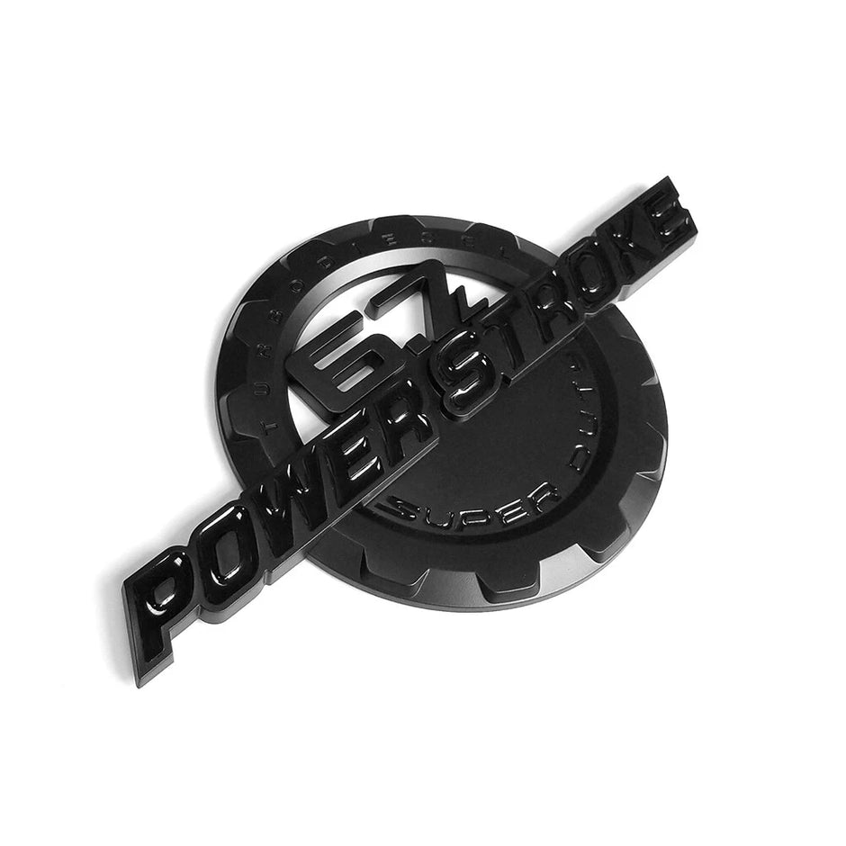 6.7L Powerstroke Emblem Badge for 2011-2024 Ford Super Duty F250 F350 (Black/Chrome/Red) 2-Pack