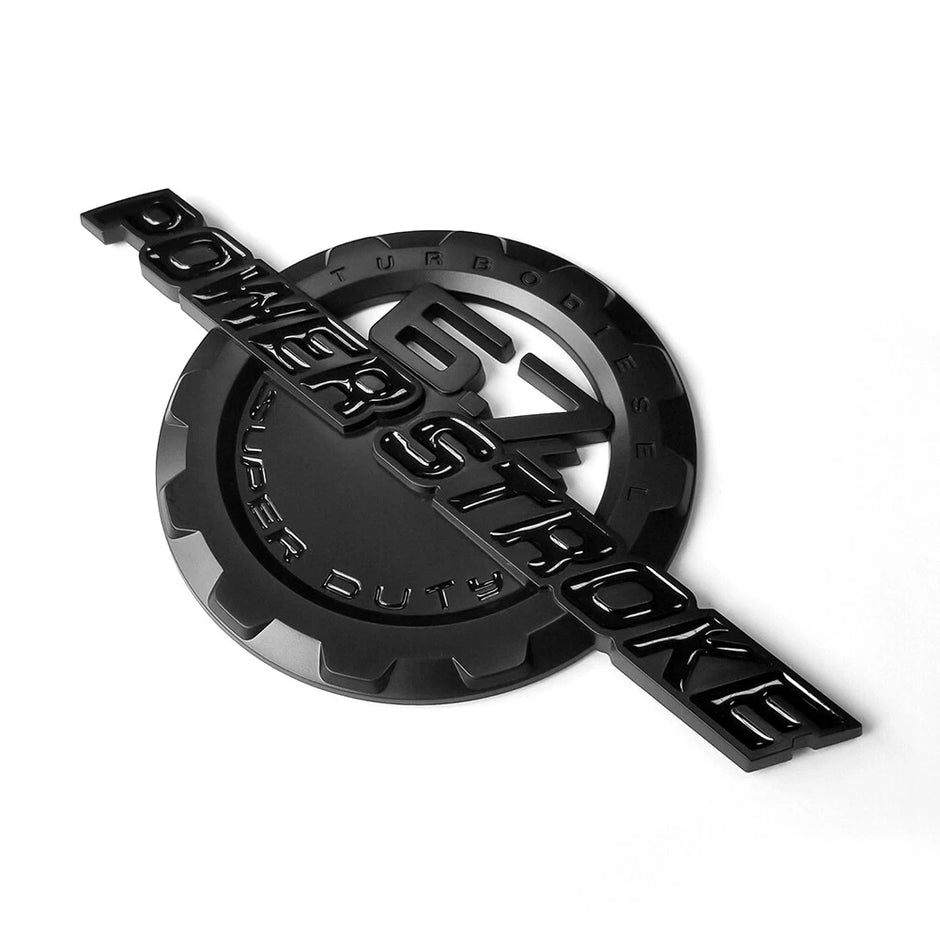 6.7L Powerstroke Emblem Badge for 2011-2024 Ford Super Duty F250 F350 (Black/Chrome/Red) 2-Pack