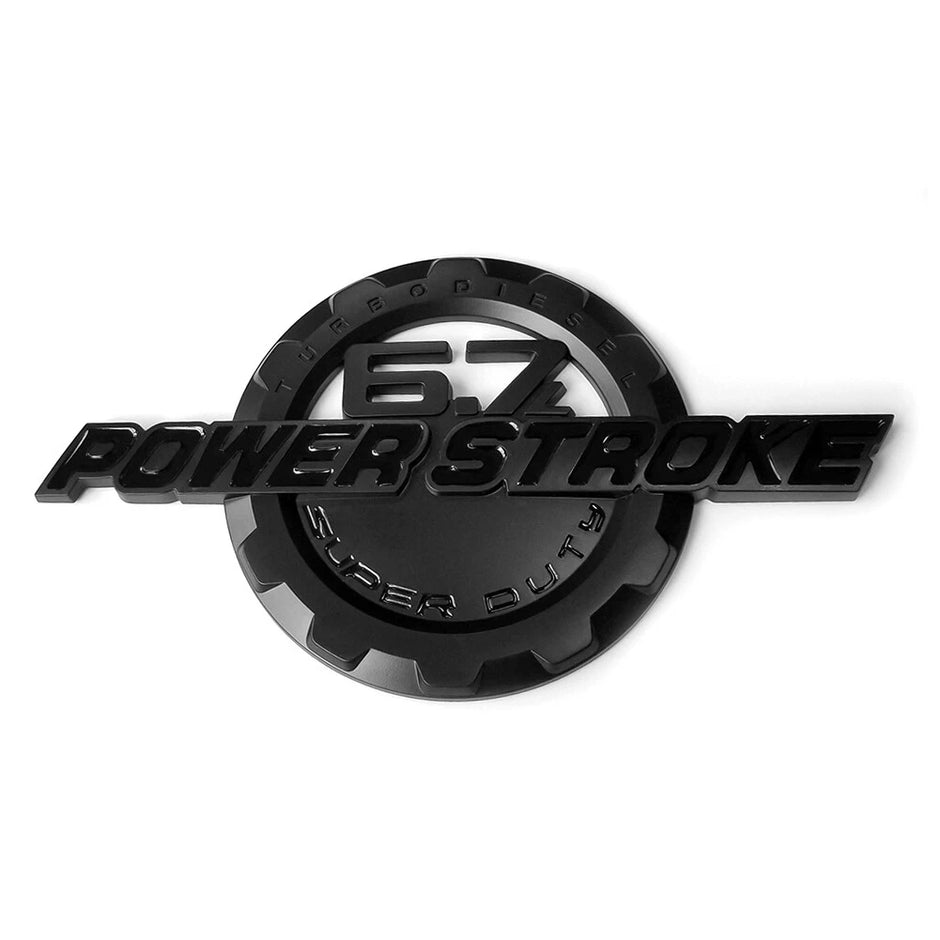 6.7L Powerstroke Emblem Badge for 2011-2024 Ford Super Duty F250 F350 (Black/Chrome/Red) 2-Pack