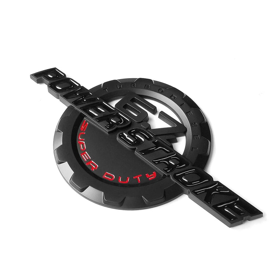 6.7L Powerstroke Emblem Badge for 2011-2024 Ford Super Duty F250 F350 (Black/Chrome/Red) 2-Pack