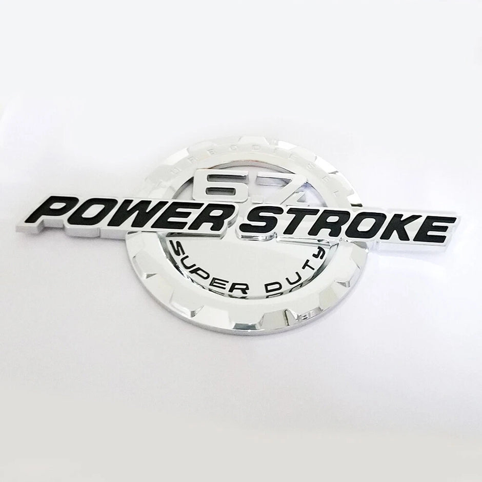 6.7L Powerstroke Emblem Badge for 2011-2024 Ford Super Duty F250 F350 (Black/Chrome/Red) 2-Pack