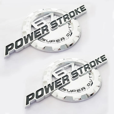 6.7L Powerstroke Emblem Badge for 2011-2024 Ford Super Duty F250 F350 (Black/Chrome/Red) 2-Pack