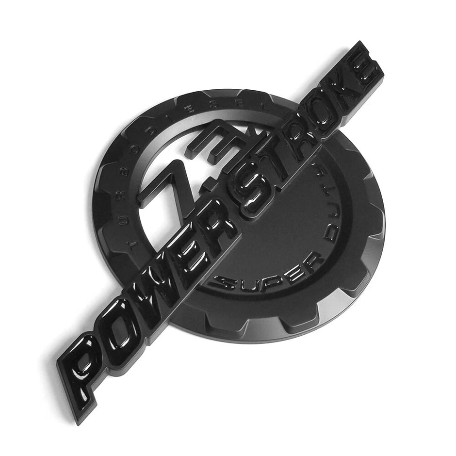 7.3L Powerstroke Emblem 3D Badge for Ford Super Duty F250 F350 F450 (Black/Chrome/Red) 2-Pack