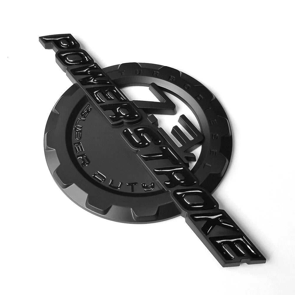 7.3L Powerstroke Emblem 3D Badge for Ford Super Duty F250 F350 F450 (Black/Chrome/Red) 2-Pack